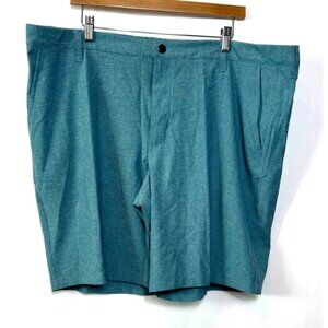 George Flat Front Shorts Blue Green Teal Polyester Spandex Lightweight Size 42